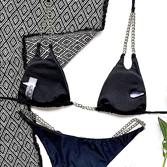 Triangle Chain Link Cheeky Minimalist Bikini - Picture 5 of 10